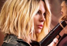 Красотка на взводе Кейт Бекинсейл с пистолетом