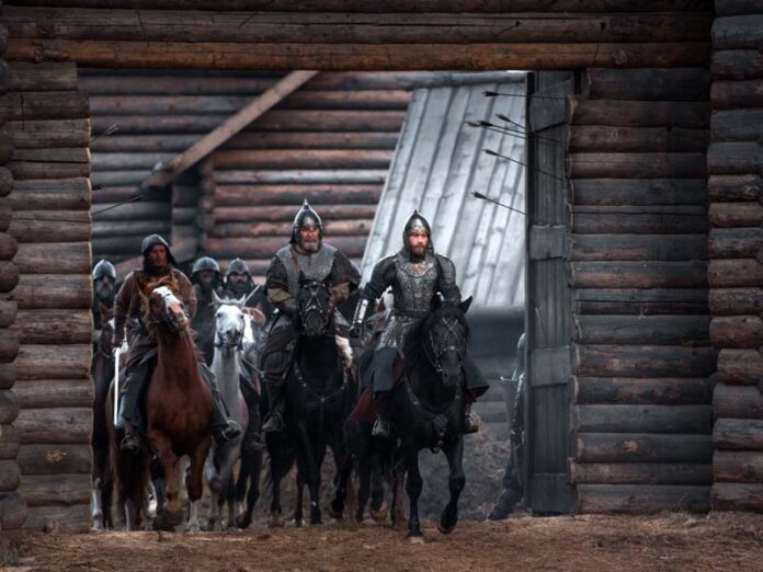 Русские воины на конях