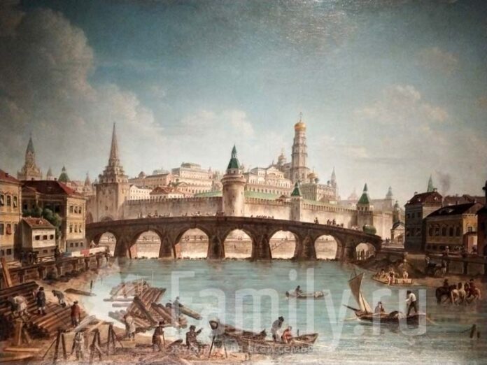 Картина с видом Москвы XVIII века