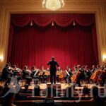 Музыка мая: классика и рок Оркестр и дирижер на сцене