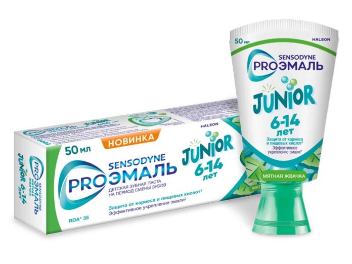Sensodyne Proэмаль Junior со вкусом мяты для детей 6-14 лет