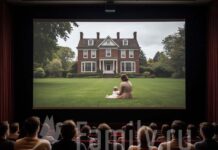 Новые фильмы: любовь и рок-н-ролл Люди в кинотеатре смотрят фильм