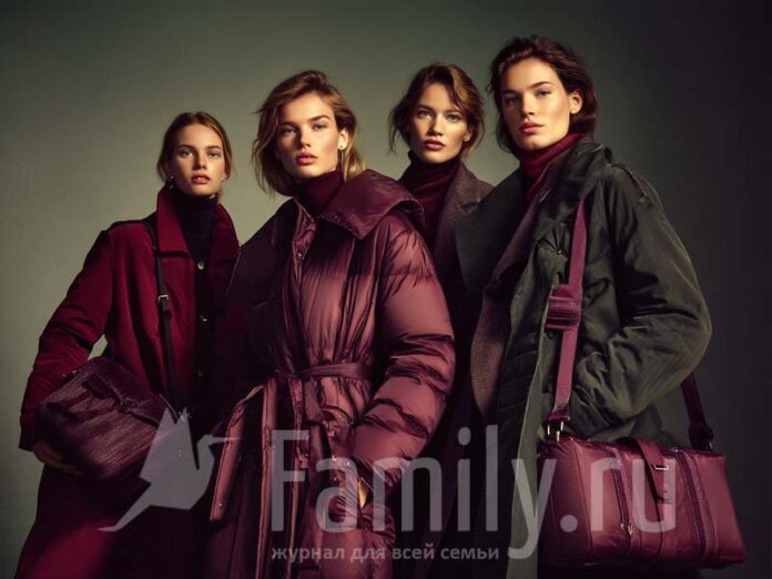 4 девушки модели в зимнем
