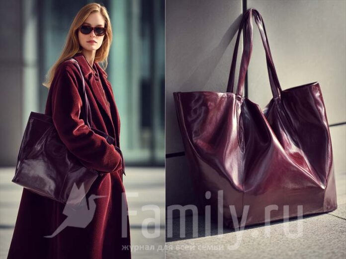 Шопер из мягкой кожи