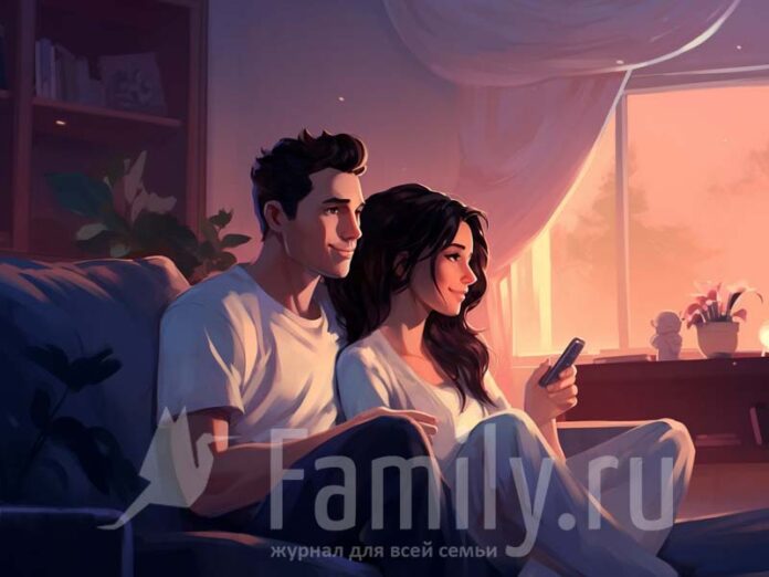 Девушка и парень смотрят онлайн-сериал