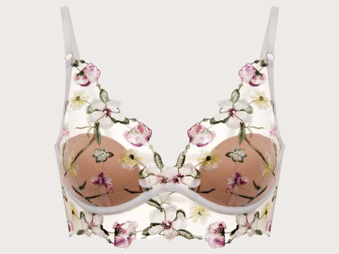 Бюстгальтер с цветочной вышивкой