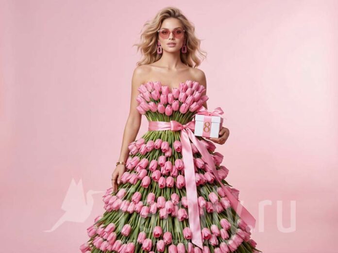 Presents-mart-26-poster Девушка в платье из тюльпанов