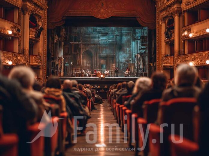 Зрители в театре смотрят пьесу