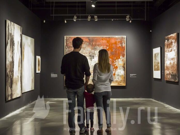 Люди на выставке