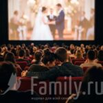 Кино апреля: драма, любовь и котики Зрители в зале смотрят фильм о любви