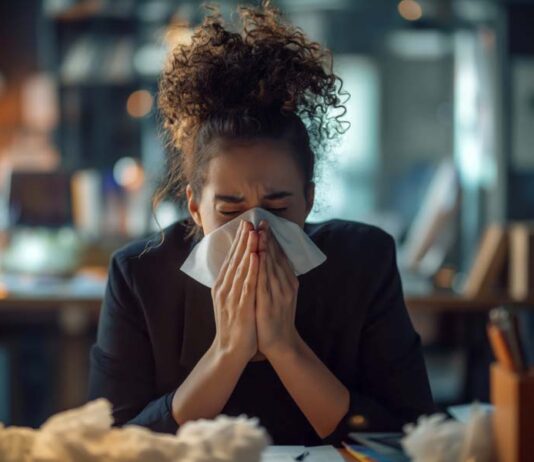 Аллергия: избавляемся от аллергенов в доме Женщина чихает