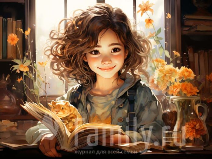 Красивая девочка с книгой